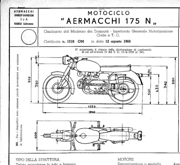 AERMACCHI AMF Harley Davidson  Ala Rossa 175